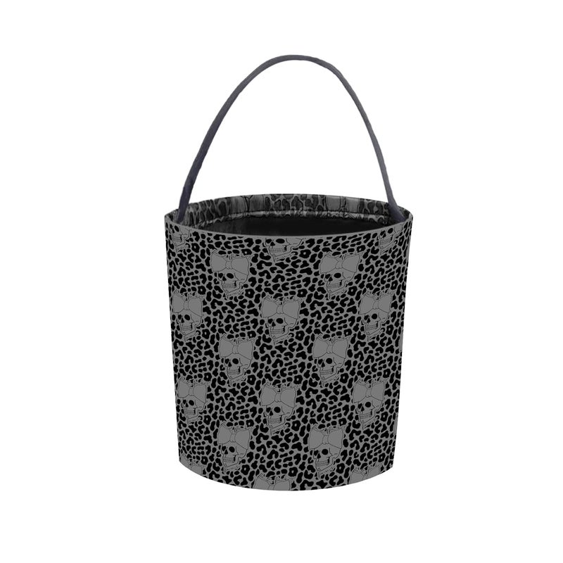 Joyly Halloween Boo Basket，Trick Or Treat Bucket - Collapsible Reusable Skull Ghost Candy Tote Bags for Kid Gifts Storage Halloween Party Favors - Image 1